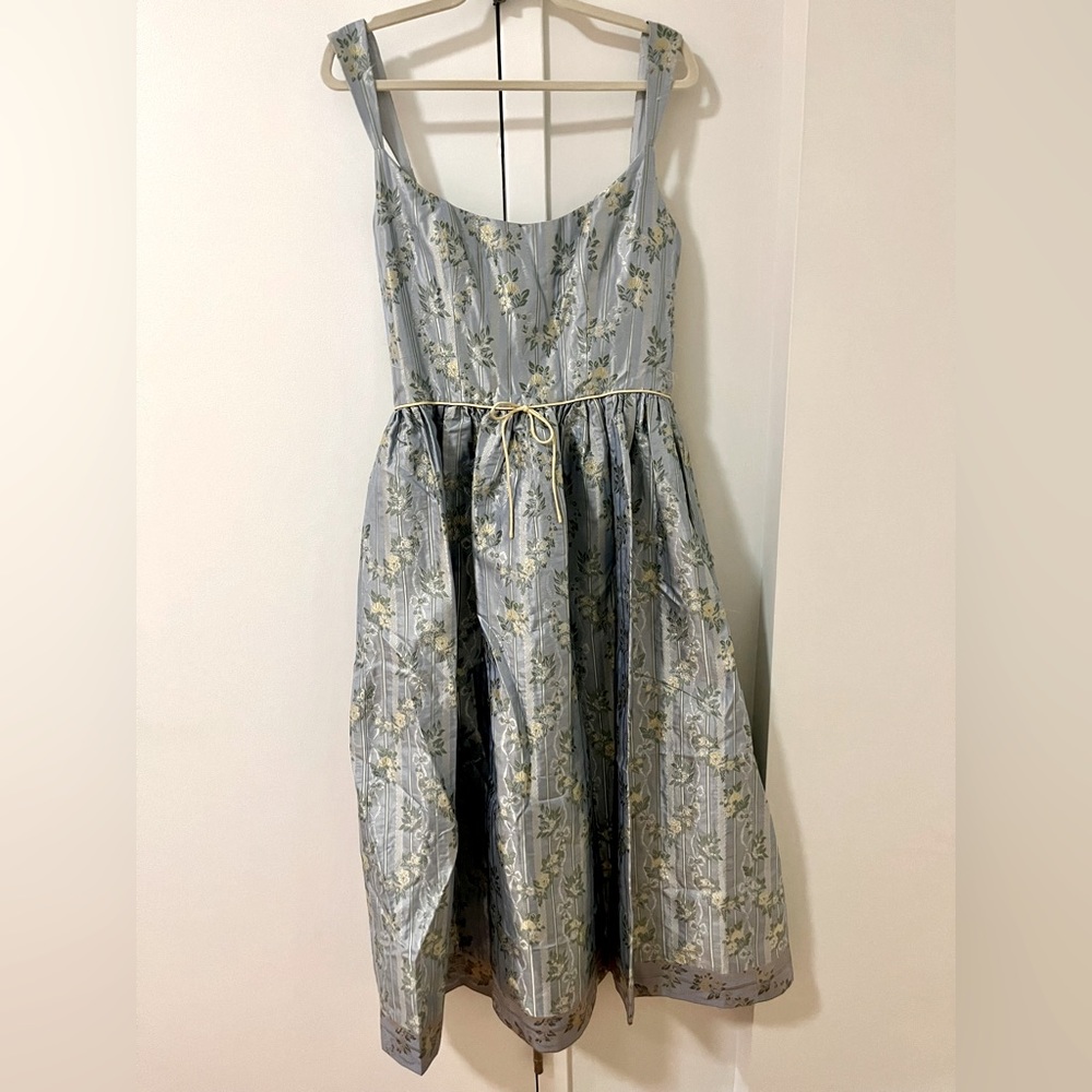 Markarian Apple Brocade Midi Dress